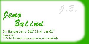 jeno balind business card